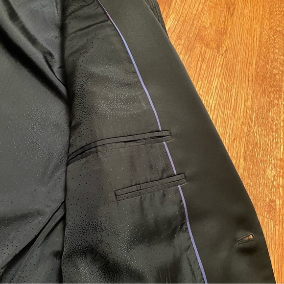Versace two button single breasted black wool silk textured sports coat blazer - Picture 13 of 15